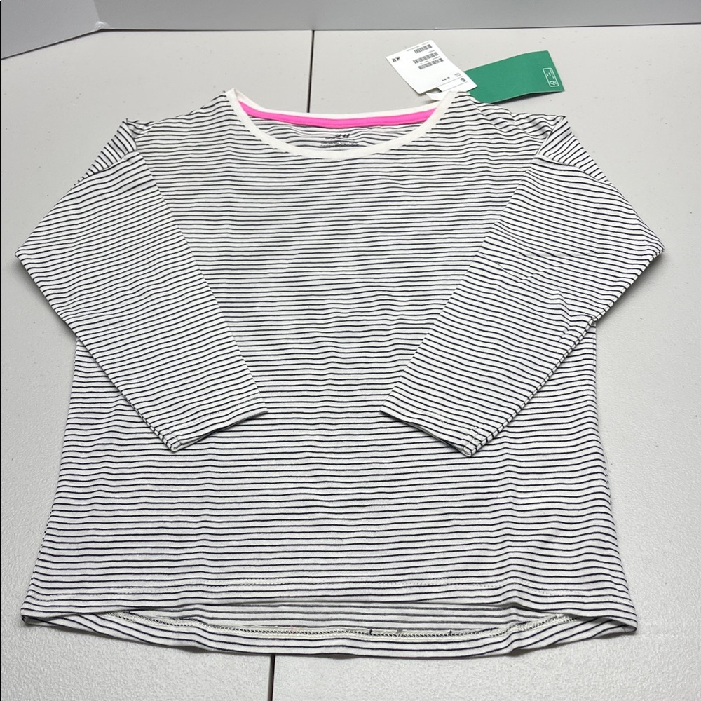 H&M Black and White Striped Long Sleeve Tee